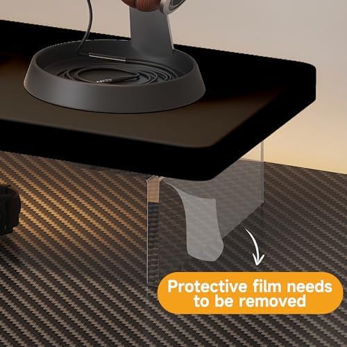 Computer Monitor Stands, Wood & Acrylic Computer Monitor Stand, Desk Monitor Stand Underneath Storage For Office, Home, 