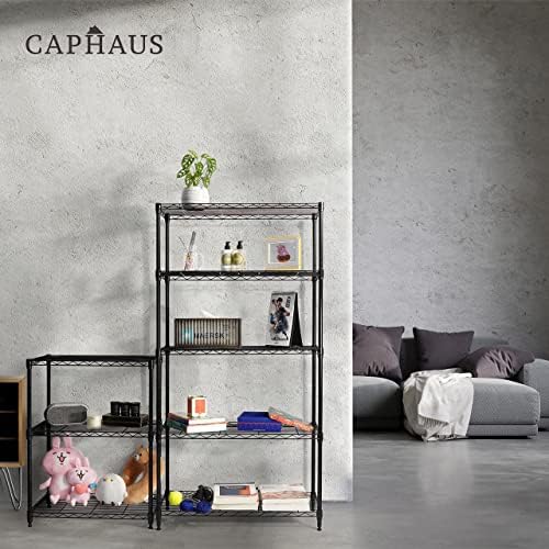 CAPHAUS 3/4/5-Tier Adjustable Height Wire Shelving Unit, Metal Steel Storage Shelve, Rack Shelving, Garage Shelving Stor