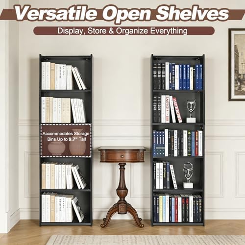 ZenStyle 5-Tier Open Bookcase and Bookshelf, Open Storage Shelf, Freestanding Display Storage Shelves Tall Book Shelf fo