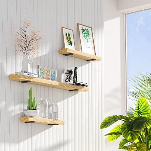 Floating Shelf Brackets 4 Inch 6 Pack, Hidden L Brackets for Shelves Black