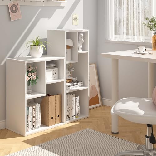 VECELO Cubby Storage Organizer Bookcase, Open Cube Display Shelf Cabinet, Freestanding Multicompartment Bookshelf for De