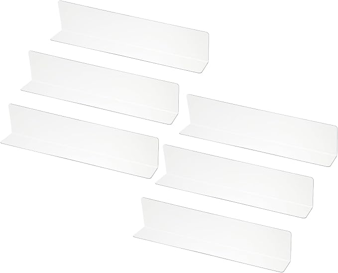 PATIKIL 6 Pack Shelf Dividers for Closet Organization, 11x1.18x2.4 Acrylic Closets Separator Kitchen Cabinet Shelves Under Bed Blocker for Bedroom Kitchen Office, Clear