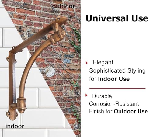 NACH Decorative Shelf Brackets, 2 Pack of 9.6 x 1.7 x 9.6 inch Copper Cast Iron Shelf Brackets - Decorative Brackets for