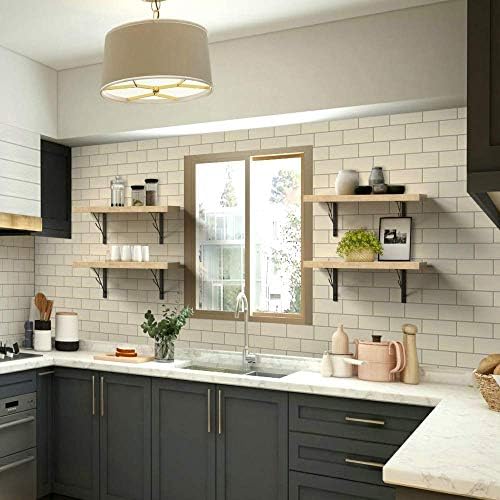 Mocomax 8 Inch Decorative Shelf Brackets, Heavy Duty Floating Shelves, Wall Mount Shelving Bracket, Hardware L Shape Tre