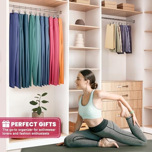 30 Pack Pants Hangers with Clips,Legging & Jean Hangers for Closet Hanging
