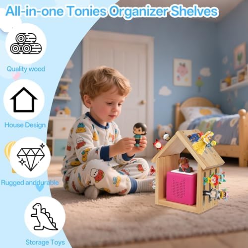 for Tonies Shelf, Compatible with Toniesbox 1 and Toniesbox 2 Tonies Magentic Wall Shelf for Creative Tonies Figures 12-