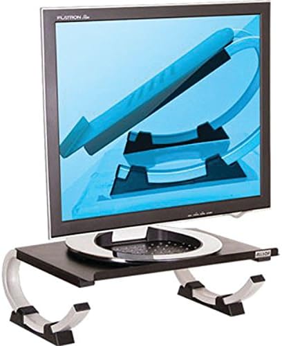 Allsop Redmond Adjustable Laptop Stand, Vented Curved Sturdy Metal Ergonomic Riser, Black (ASP30498)