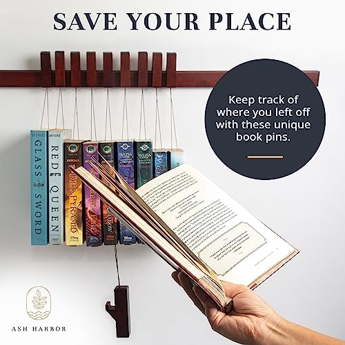 Ash Harbor Wall Book Organizers Hanging Pins - Extra Pins for Floating Shelves Wall Mounted, Extra Hardwood Hanging Pins