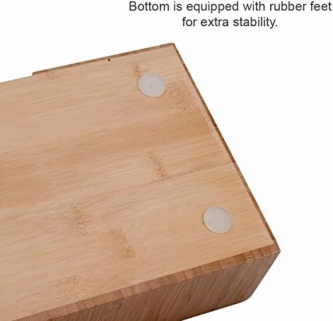 MobileVision Bamboo Make Up Organizer & Cosmetic Holder, Storage on Vanity Counter or Bathroom, Multiple Compartments