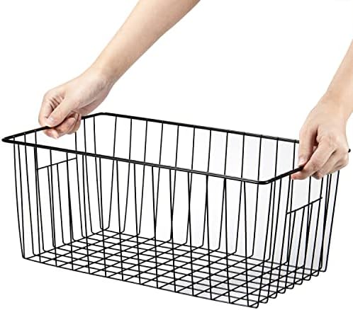 4 Pack Freezer Organizer Bins - Stand up Freezer Organizers for 16 Cu.Ft Upright Freezer, Easily Get Food Improve Air Ci