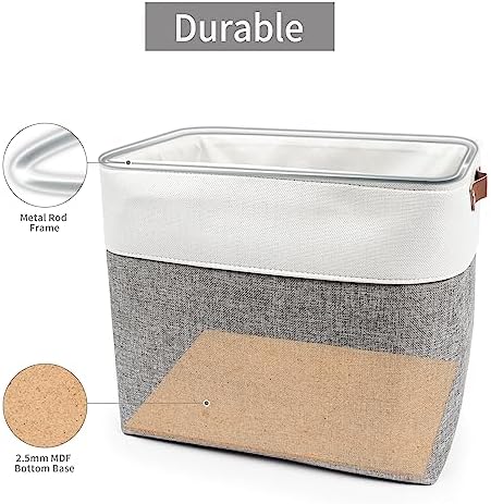 Bagnizer Large Fabric Storage Baskets | 50L Storage Bins, Decorative Linen Closet Baskets with Handles for Organizing, S