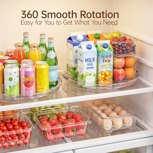 LAMU 12 in Lazy Susan Turntable, 6 Pack Clear Spice Rack, Organizer Storage