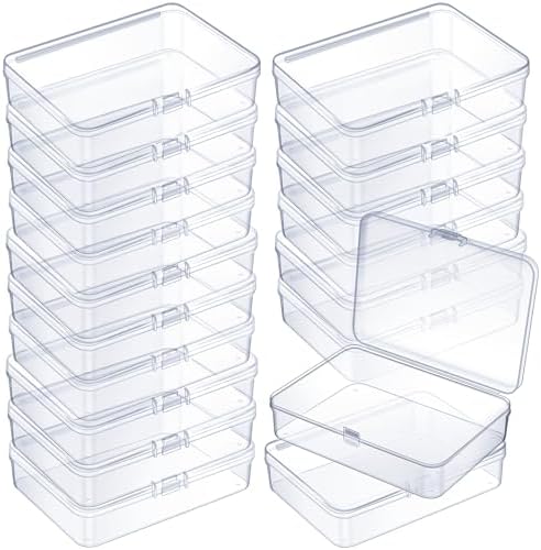 Jetec 18 Pieces Small Clear Plastic Storage Box, 4.5 x 3.3 x 1.2 Inch