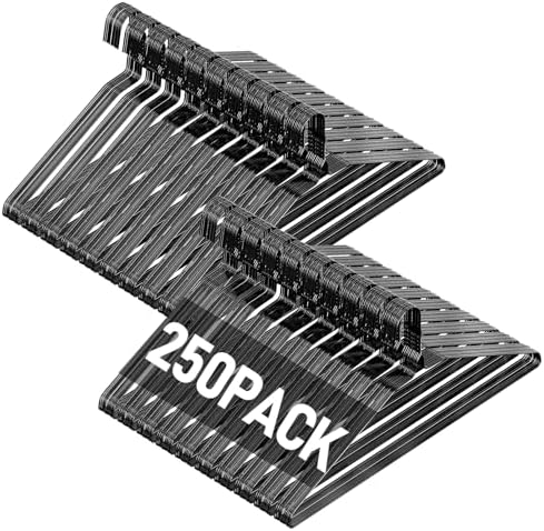 SPECILITE Wire Metal Clothes Hangers Bulk 250 Pack, Ultra Thin, Black