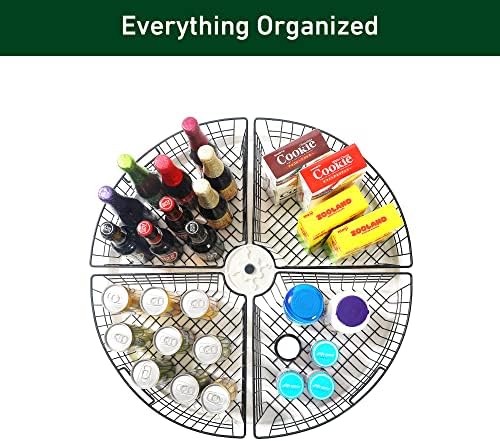 Leeden Lazy Susan Wire Can Organizer for 24in, 1/4 Wedge, 4 Pack