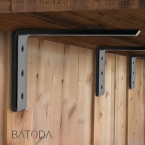 BATODA 12” Countertop Support Steel Brackets (2 PCS), Heavy Duty L Bracket