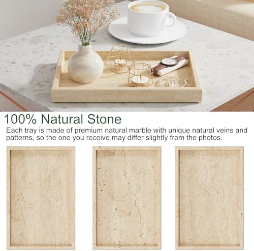 Marble Tray Bathroom, Pure Natural, 11.8x7.9x1.2 in, Travertine