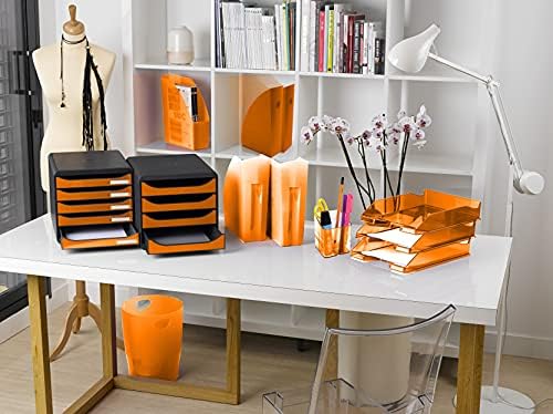 Exacompta Big-Box Iderama, 4 Drawers - Mouse Grey/Mandarin