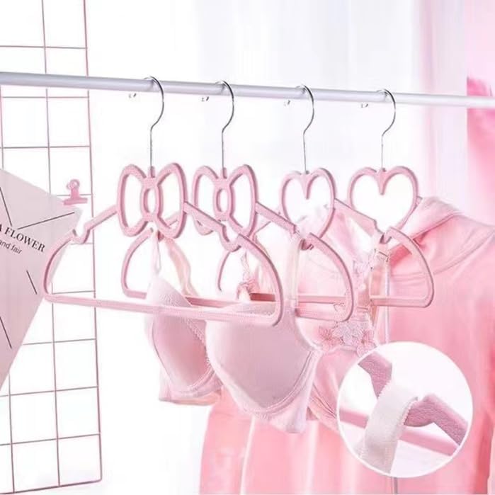 Velvet Hangers 20 Pack, 16" Non Slip Adult Hangers, 360 Degree Swivel-Hook, Ultra Slim Clothes Felt Hanger Space Saving, Durable & Cute for Coats, Jacket, Shirts, Dress (Plastics, Bow)