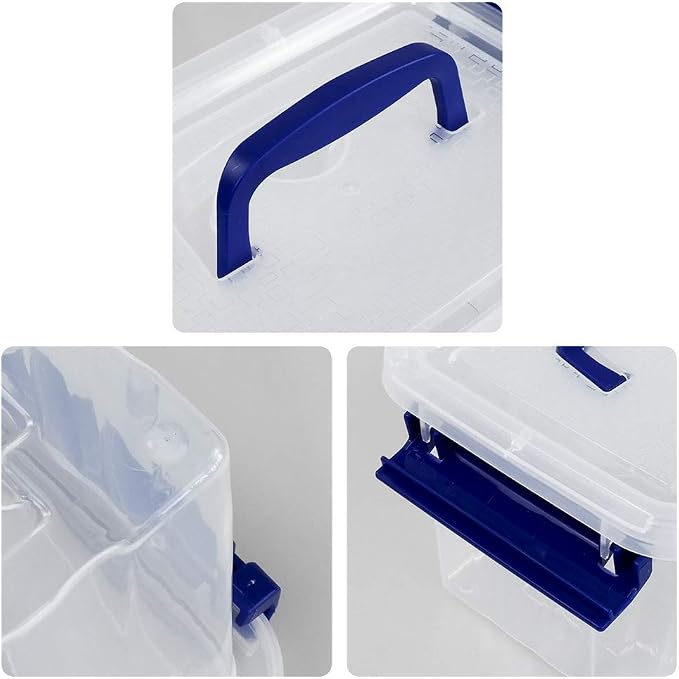 6-Pack 3 Liter Storage Box, Small Plastic Bin with Handle