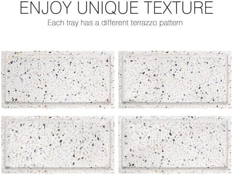 Luxspire Resin Bathroom Vanity Tray Countertop Organizer, Mini, Terrazzo