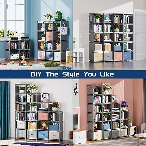 Mavivegue 20 Cube Storage Organizer Bookshelf, Grey