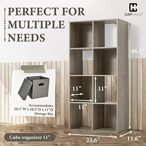 Fencer Wire 11-Inch Cube Storage Organizer Shelf w/Back, with Exterior Edge, Room Storage Shelves Divider, Bookcase, 6-C