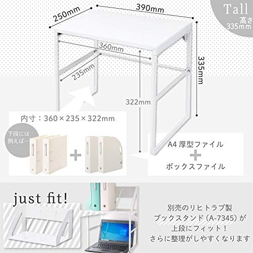 Lihit Lab A7335-0 Computer Stand, Monitor Stand, White, Width 15.4 x Depth 9.8 x Height 13.2 inches (39 x 25 x 33.5 cm),
