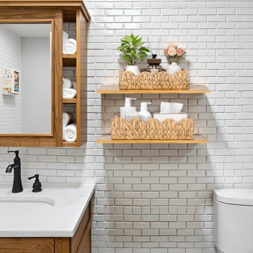 Kriitools Scalloped Toilet Paper Storage Basket, Farmhouse Home Decor