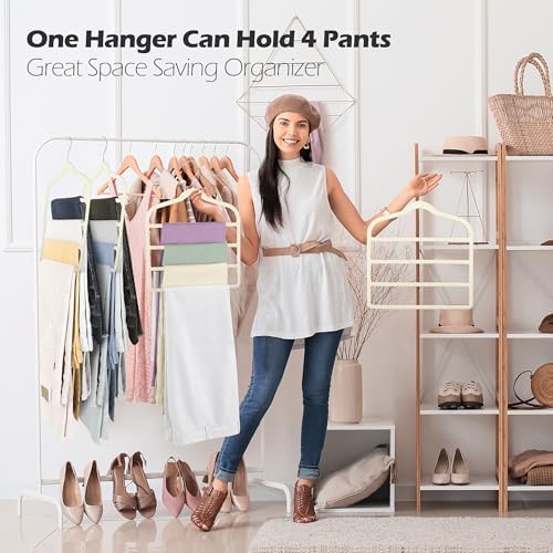 Velvet Pant Clothes Hanger Space Saving Non Slip Hanger Jean Slack Hangers