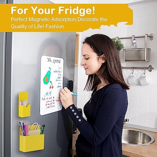 KITANIS Magnetic Pen Holder,2 Pack Magnetic Dry Erase Marker Holder with Generous Compartments,Strong Magnet Storage Marker Pen Pencil Organizer for Refrigerator,Whiteboard,Locker Accessories