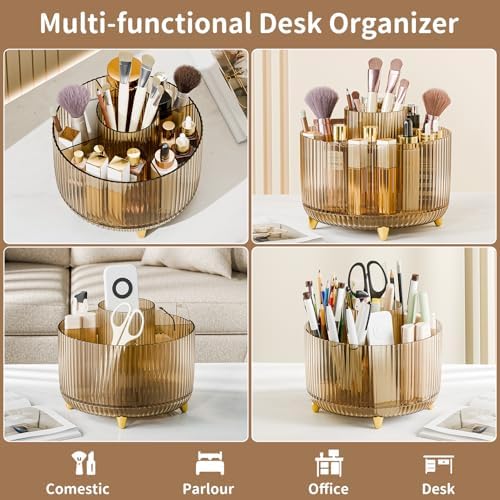 fanado 360° Rotate Makeup Brush Holder Organizer, Makeup Organizers Countertop, Makeup organization and Skincare Storage