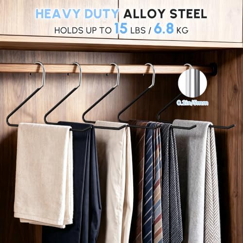 24pc Non Slip Open-Ended Pants Hangers, Metal Space Saving Jean Hangers