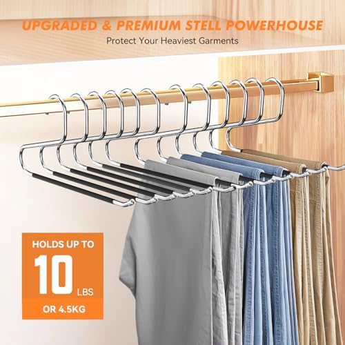 Pants Hangers Non Slip - 30 Pack Open Ended Hangers for Pants