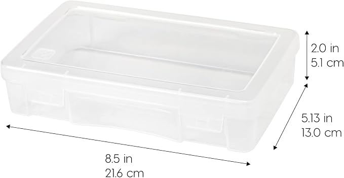 IRIS USA Clear Storage Cases, 6-Pack, |Made in USA|, Plastic Bead Organizing Containers with Snap Lid for Arts, Crafts, Ephemera, Stickers, & Dance Cheer, Clear - Medium