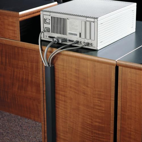 Electriduct 1" Locking Channel Raceway Cord Concealer and Wire Hider Cable Manager - 46 Inch - Black - 3 Pack