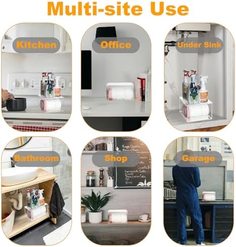 SEANADO Extra Large Trash Bag Dispenser Roll Holder with Lid - Wall Mount Acrylic Garbage Bag Stackable Storage Box for 