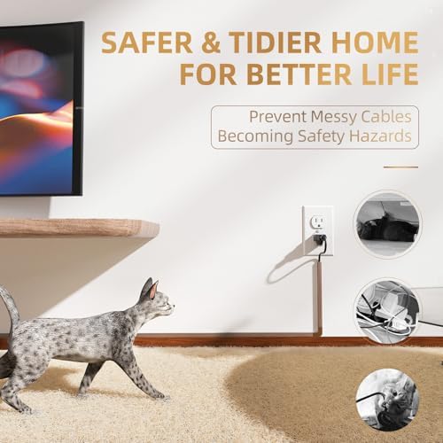 Delamu Cord Hider, 85in Cord Covers for 1 Wire on Wall, One-Cord Cable Hider, Easy Mount Wire Hiders Wire Covers for TV 