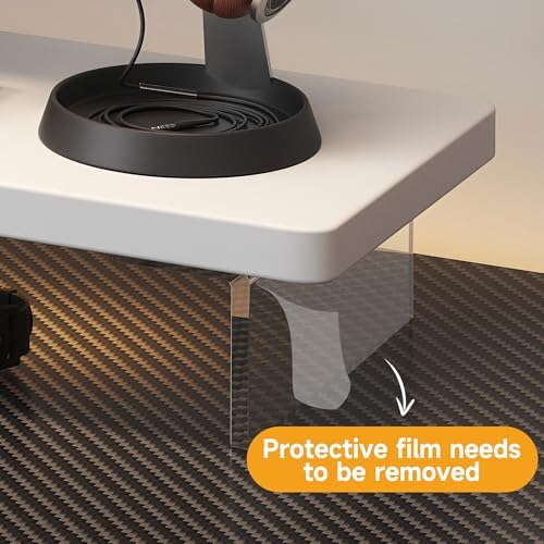 Computer Monitor Stands, Wood & Acrylic Computer Monitor Stand, Desk Monitor Stand Underneath Storage For Office, Home, 
