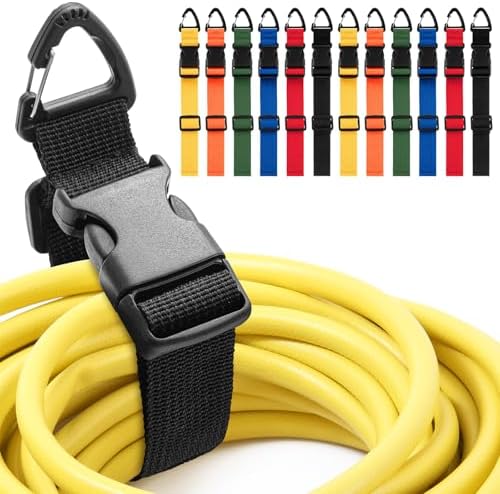 12 Pack Adjustable Extension Cord Holder Straps,Multicolor