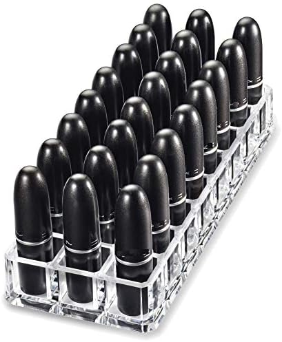 byAlegory Premium Beauty Organization Acrylic Lipstick Organizer & Beauty Container 24 Space Storage (Clear)