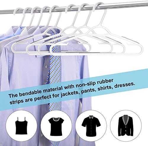 Plastic Clothes Hangers 30 Pack, Non Slip Coat Hanger Grey