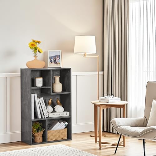 VECELO Cubby Storage Organizer Bookcase, Open Cube Display Shelf Cabinet, Freestanding Multicompartment Bookshelf for De