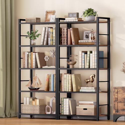HOOBRO 5-Tier Bookshelf, Standing Tall Bookcase, Vertical Storage Shelf