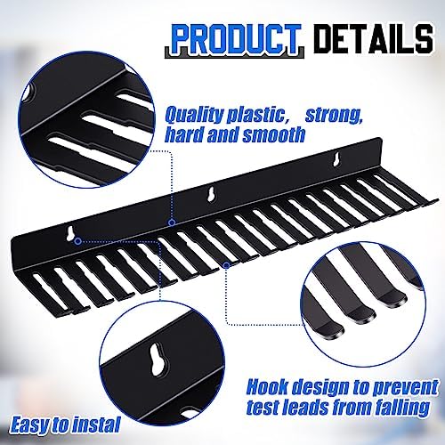 Geetery 4 Pcs Wall Mountable Cable Hanger Cord Rack Organizer Black Holder with 19 Cable Slots Width from 5.5 to 9.5mm f