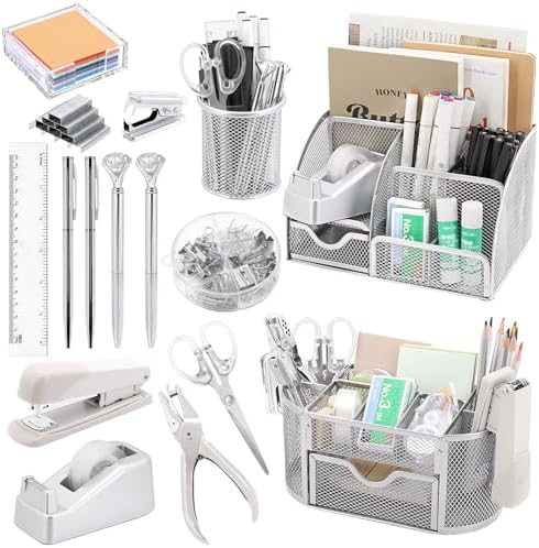 17 IN 1 Office Desk Organizer Set for Back to School Supplies Accessories