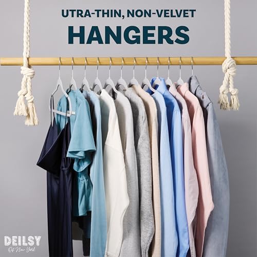DEILSY™ Non-Velvet Thin Hangers Space Saving Gray Hangers 50 Pack