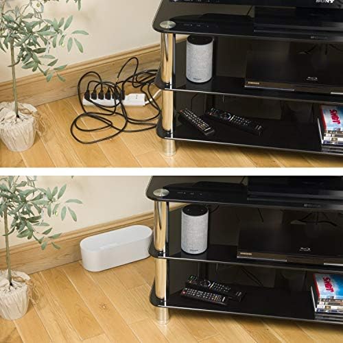 D-Line Cable Management Box (Small) & Small Cable Raceway Length 0.78" (W) x 0.39" (H) x 39" Length - White