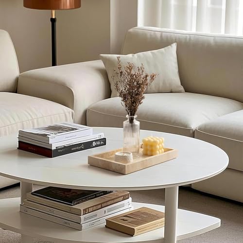 African Natural Marble Tray, 11.8"x7.8" Coffee Table Vanity/Decorative Tray for Jewerly, Watch, Perfume, Rectangle Genui
