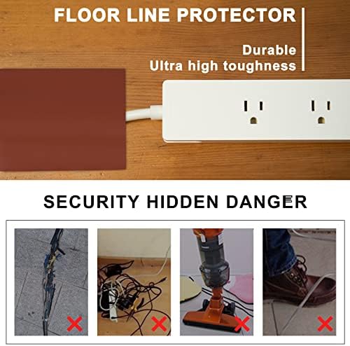 10Ft Floor Cord Cover Brown Silicone Cable Protector Easy to Install Wire Organizer and Hider for Home, Office, Garage (